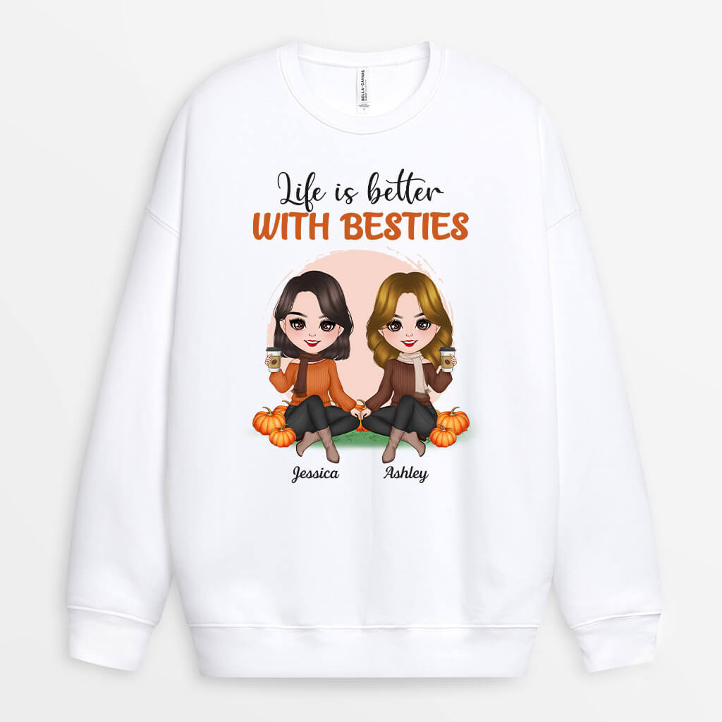 Personalized Life Is Much Better With Besties Sweatshirt