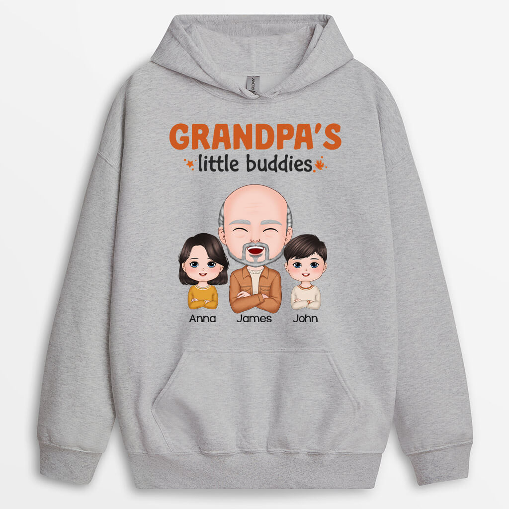 Personalized Daddy's/Grandpa's Cute Little Buddies Hoodie