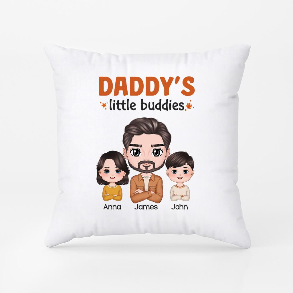 Personalized Granddad's Cute Little Buddies Pillow