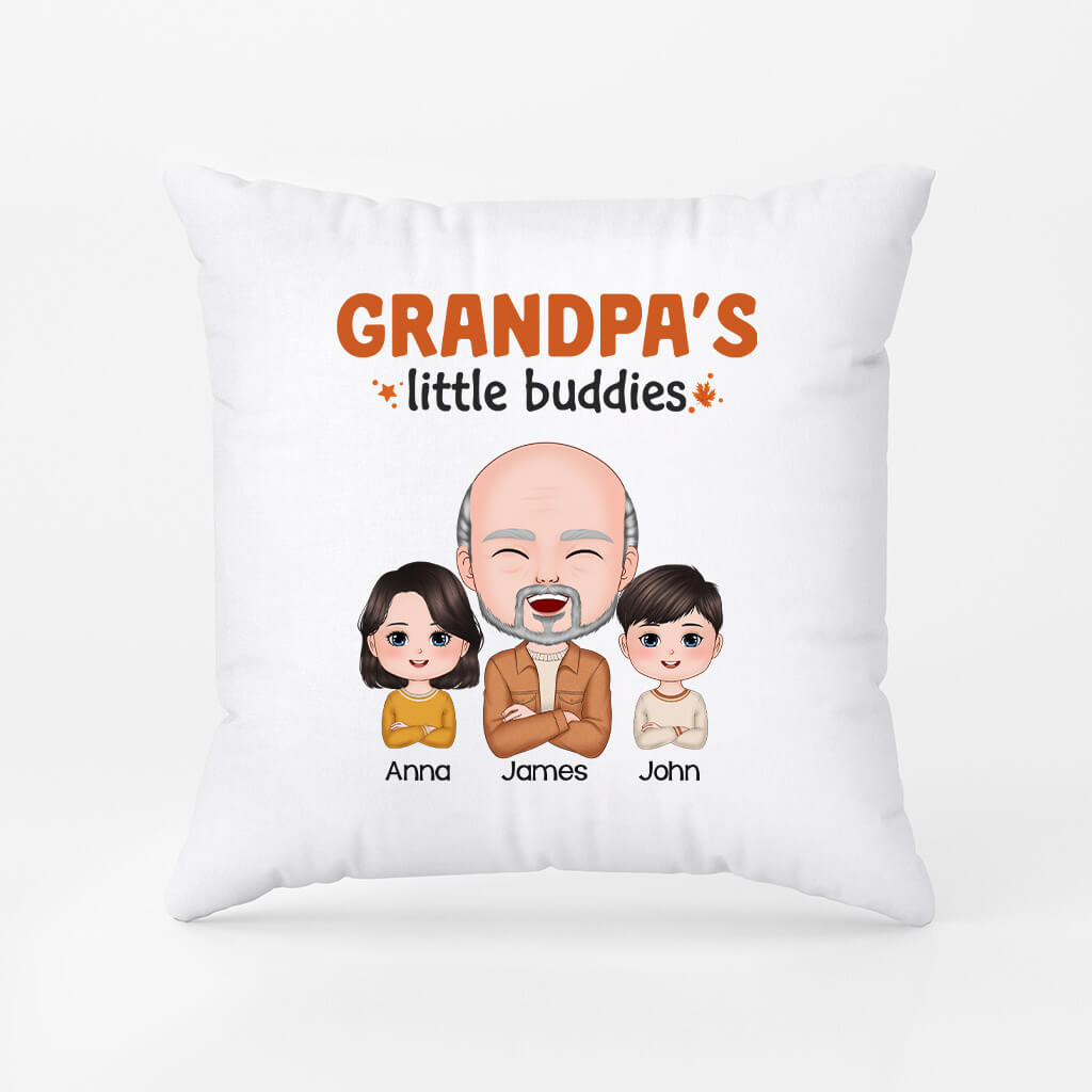 Personalized Granddad's Cute Little Buddies Pillow
