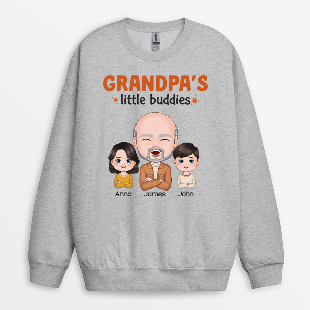 Personalized Daddy's/Grandpa's Cute Little Buddies Sweatshirt