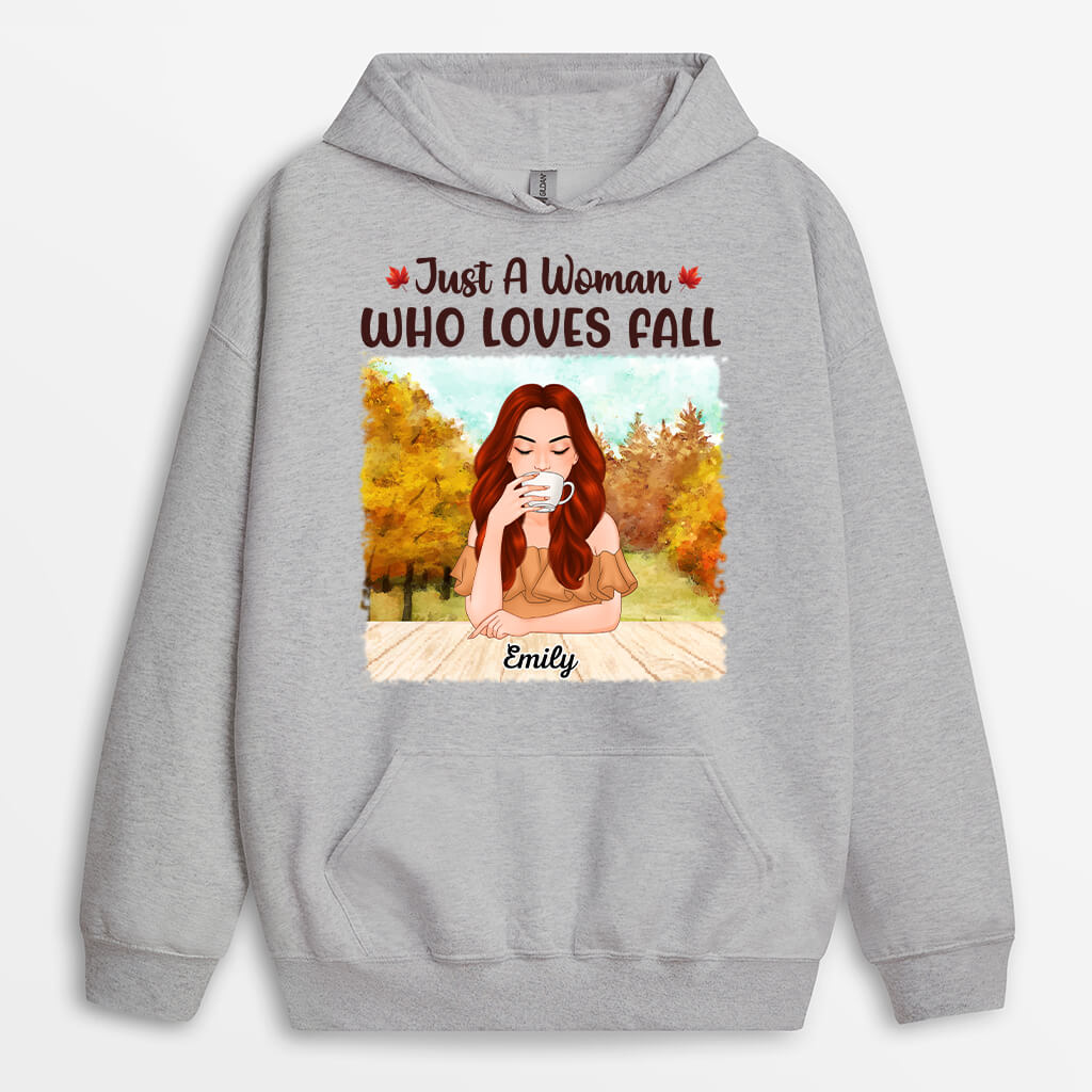 Personalized Just A Girl Loving Fall Hoodie