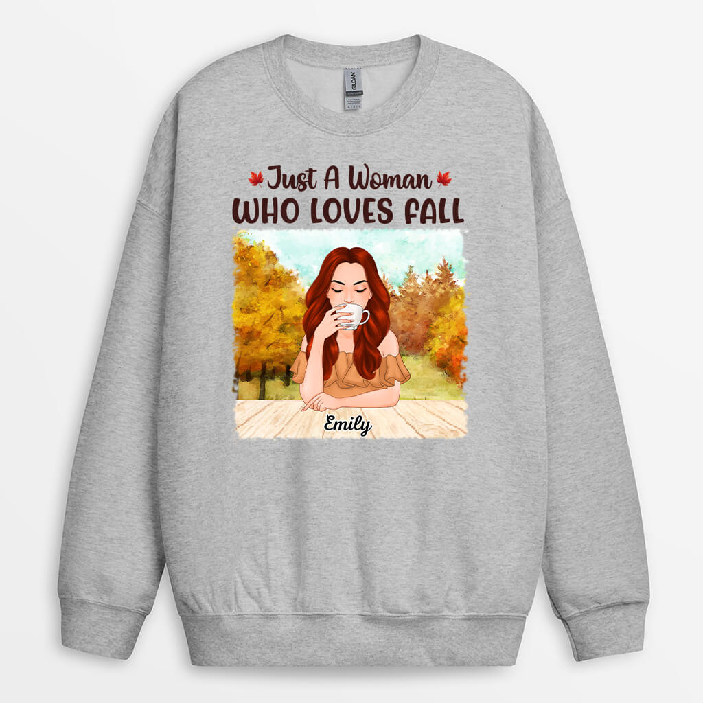Personalized Just A Girl Loving Fall Sweatshirt