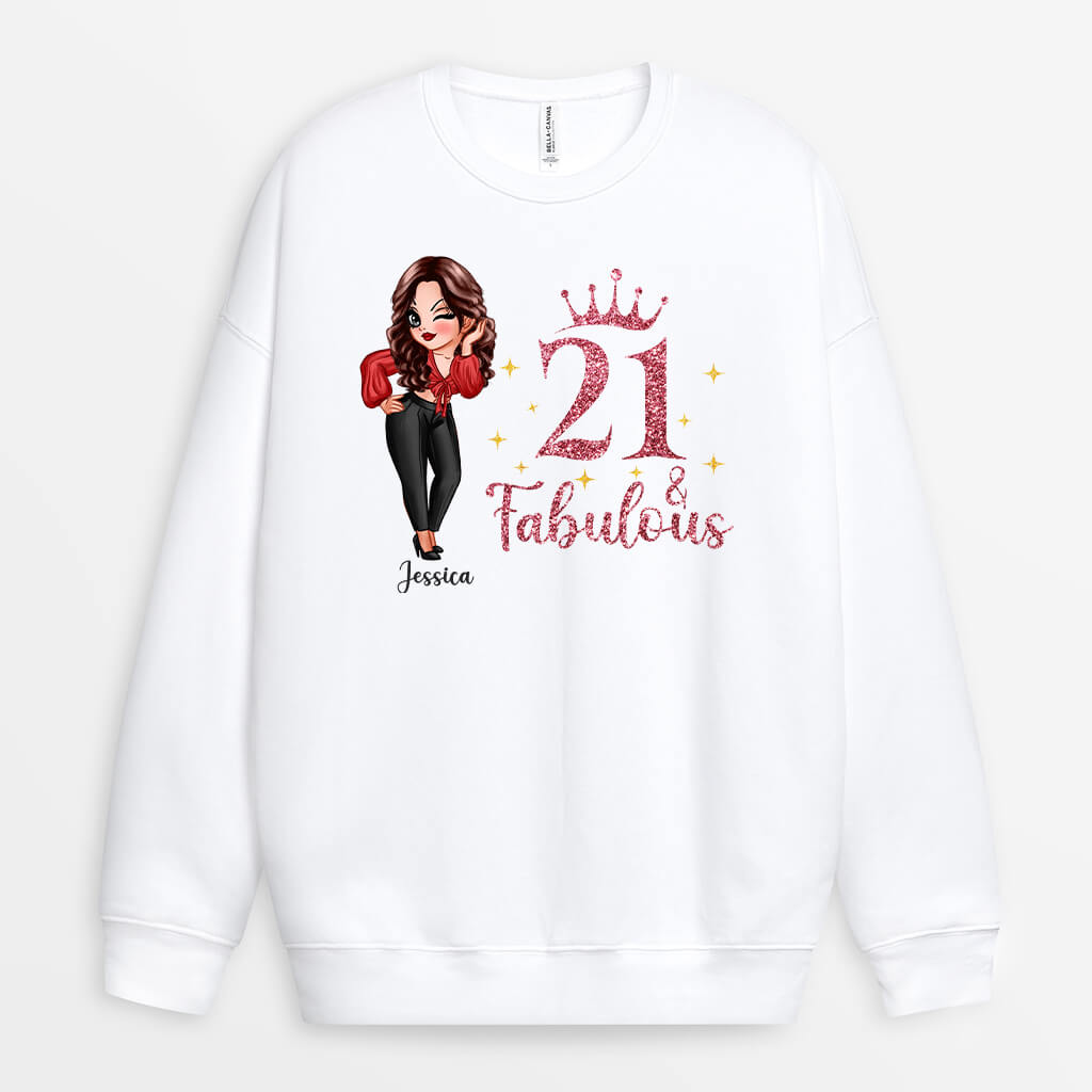 Personalized 21 & Fabulous Sweatshirt
