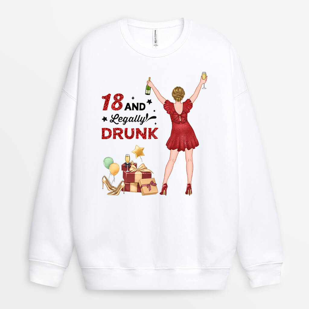 Personalized Turning 18 And Legally Drunk Sweatshirt
