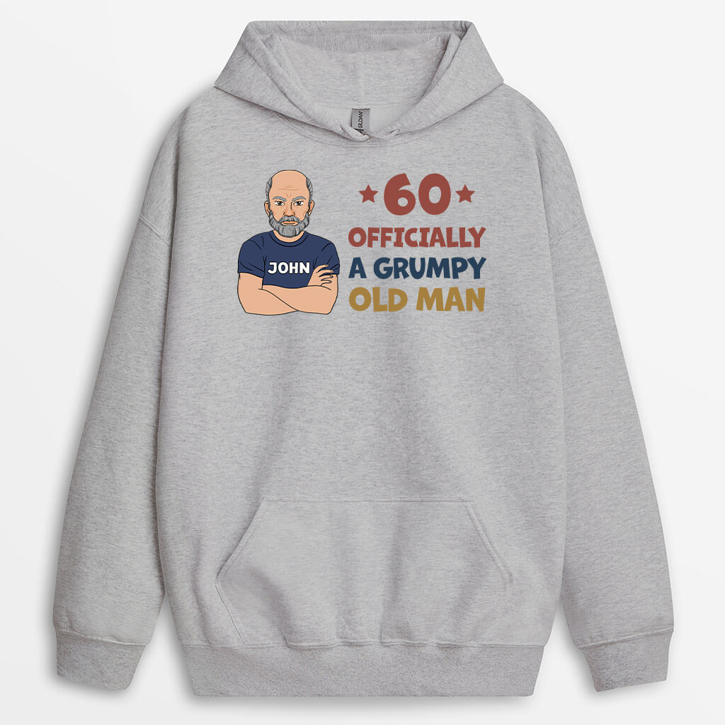 Personalized 70 Officially A Grumpy Old Man Hoodie