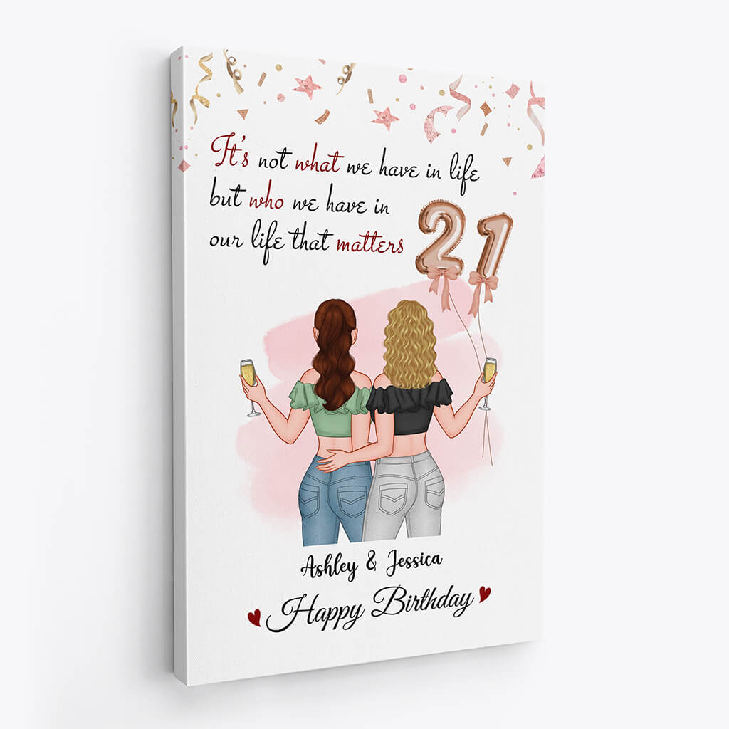 Personalized Happy 30th Birthday Bestie Canvas