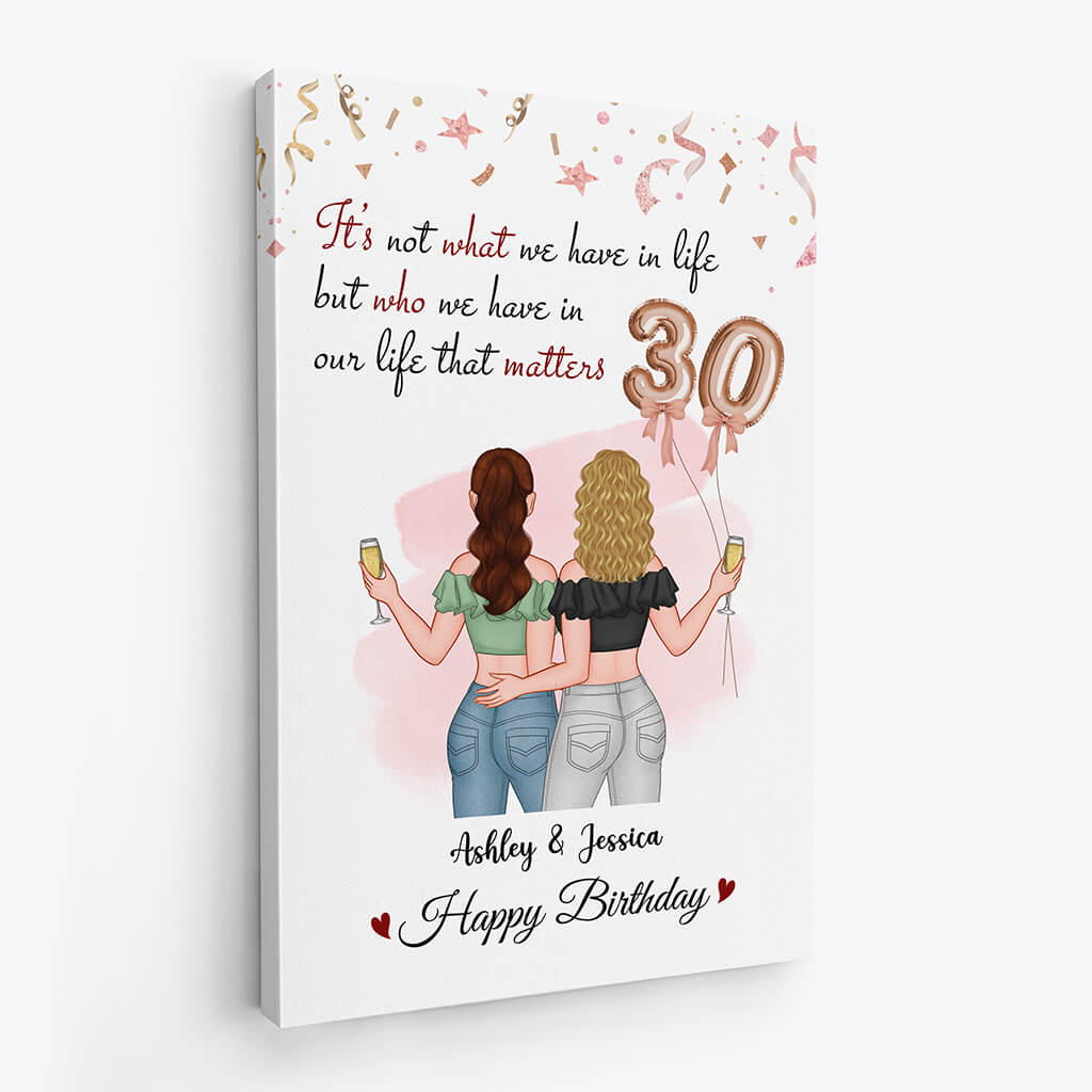 Personalized Happy 21st Birthday Bestie Canvas
