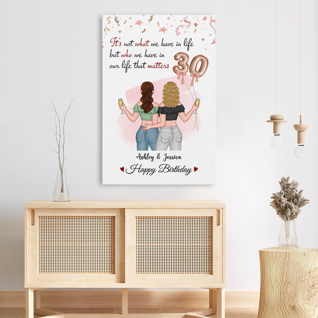 Personalized Happy 30th Birthday Bestie Canvas