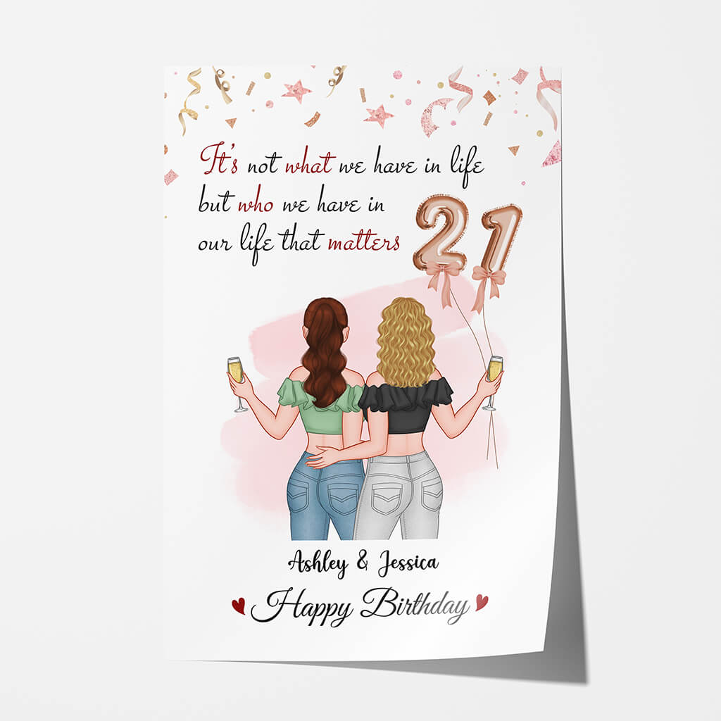 Personalized Happy 21st Birthday Bestie Poster