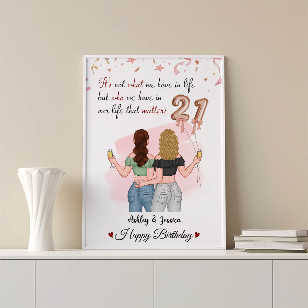 Personalized Happy 21st Birthday Bestie Poster