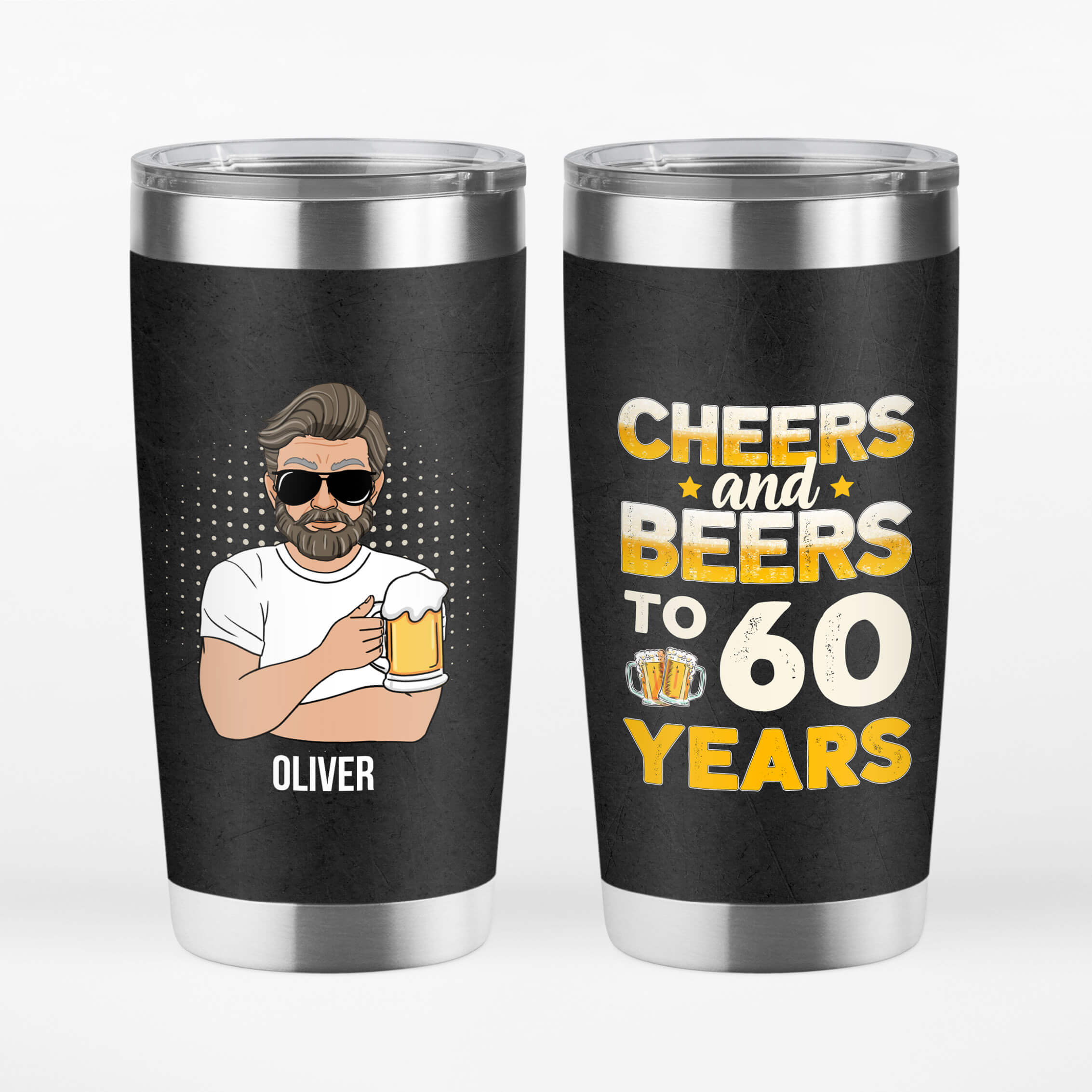 Personalized Cheers And Beers To 60 years Tumbler