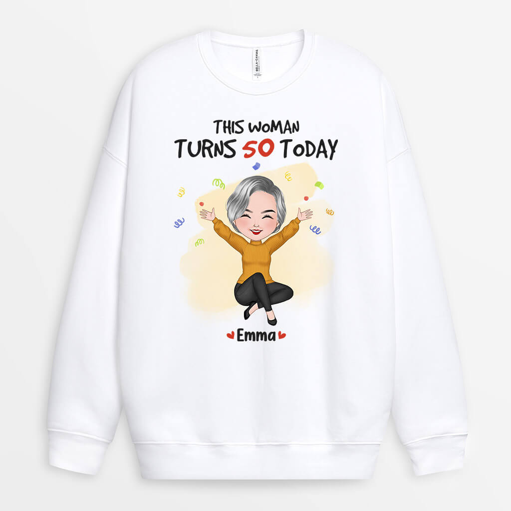 Turn 40 Today Sweatshirt - Personalized Gifts For 50th Birthday Woman