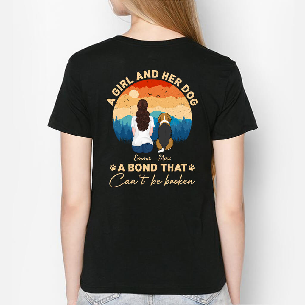 A Girl And Her Dog Bond Can't Be Broken Sweatshirt - Custom Gifts With Dog Picture