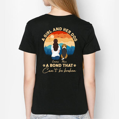 A Girl And Her Dog Bond Can't Be Broken Sweatshirt - Custom Gifts With Dog Picture