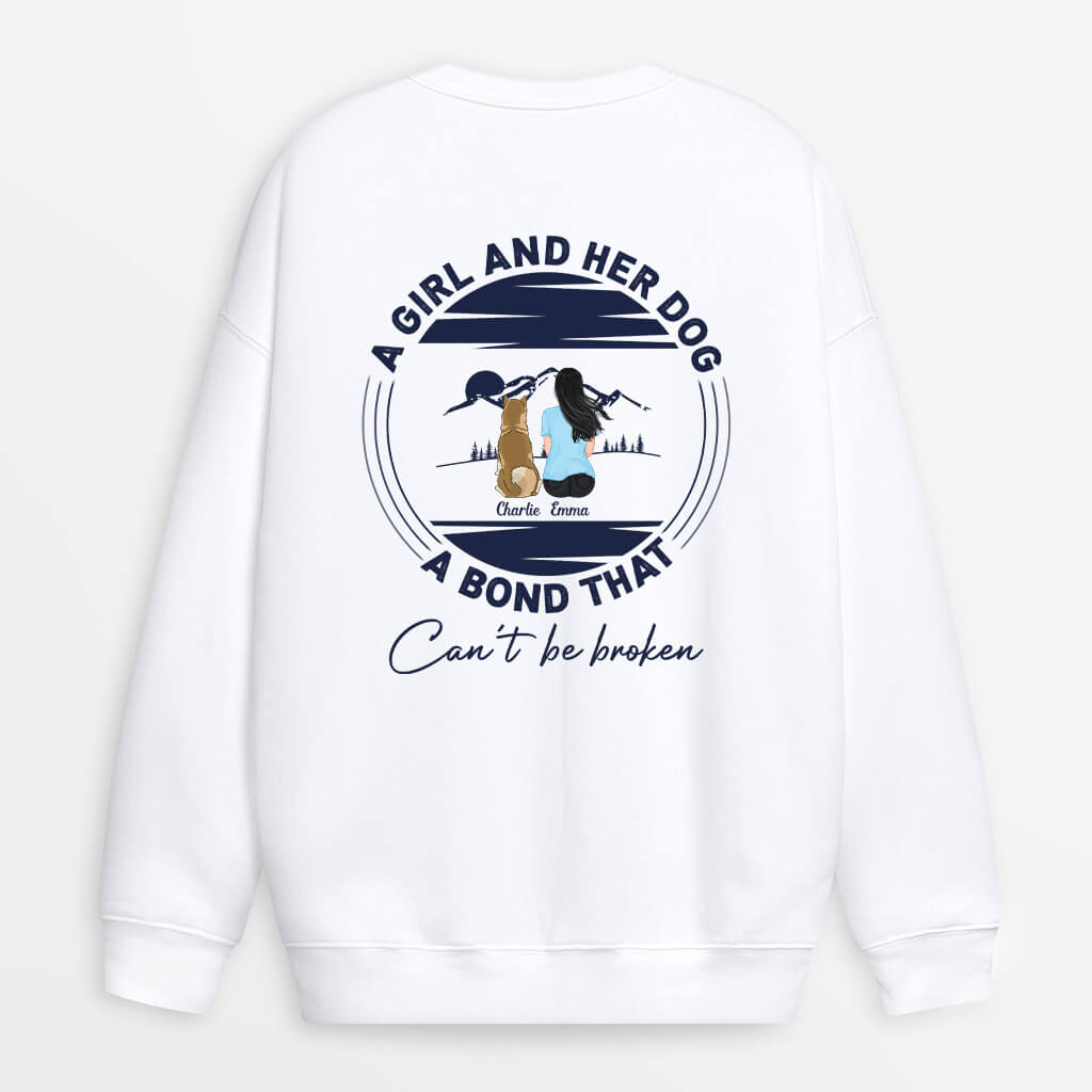 Bond Between A Girl And Her Dog Sweatshirt - Personalized Gifts For Pet Owners