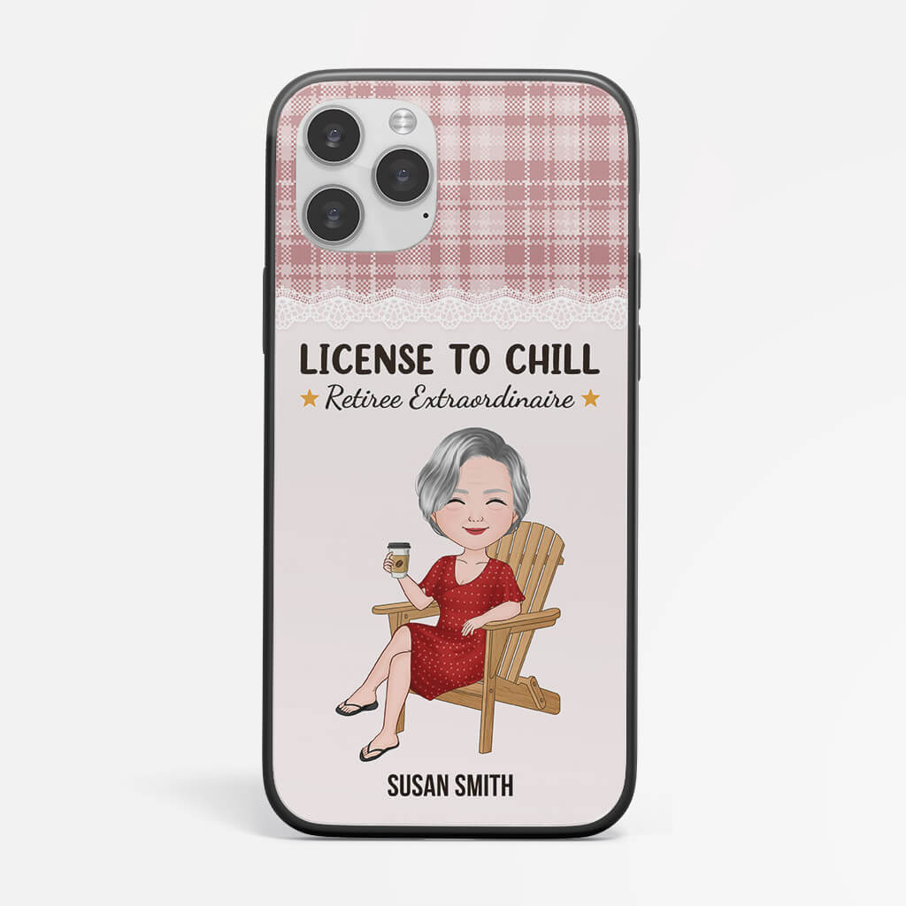 Personalized License To Chill Retiree Extraordinaire iPhone 12 Phone Case