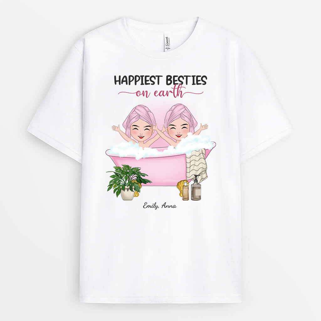 Personalized Happiest Besties On Earth T-Shirt