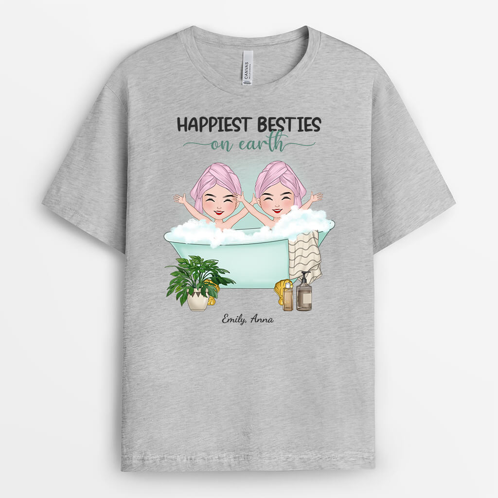 Personalized Happiest Besties On Earth T-Shirt
