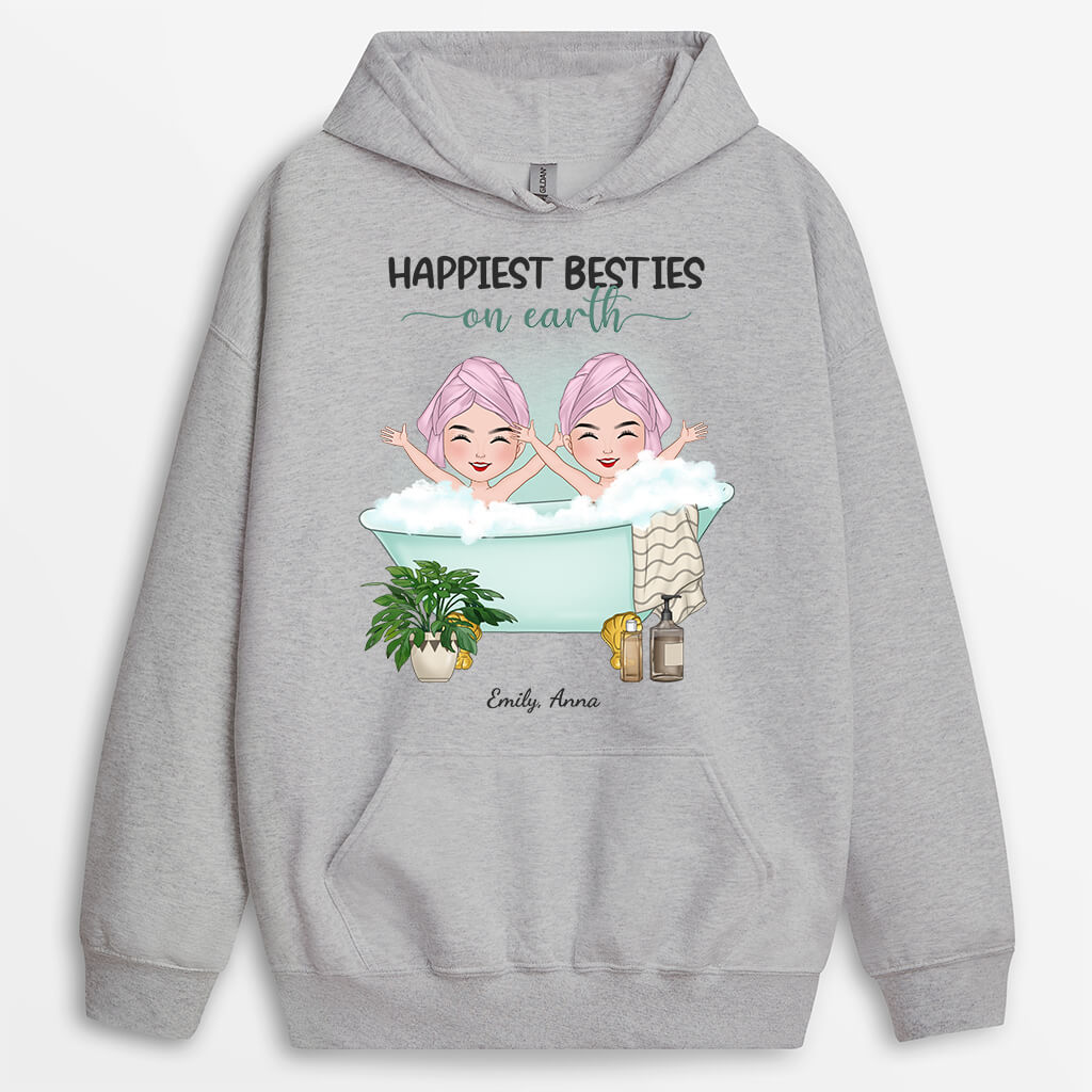 Personalized Happiest Besties On Earth Hoodie
