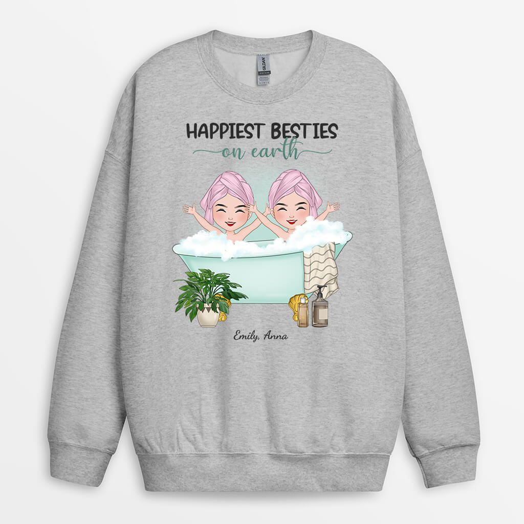 Personalized Happiest Besties On Earth Sweatshirt