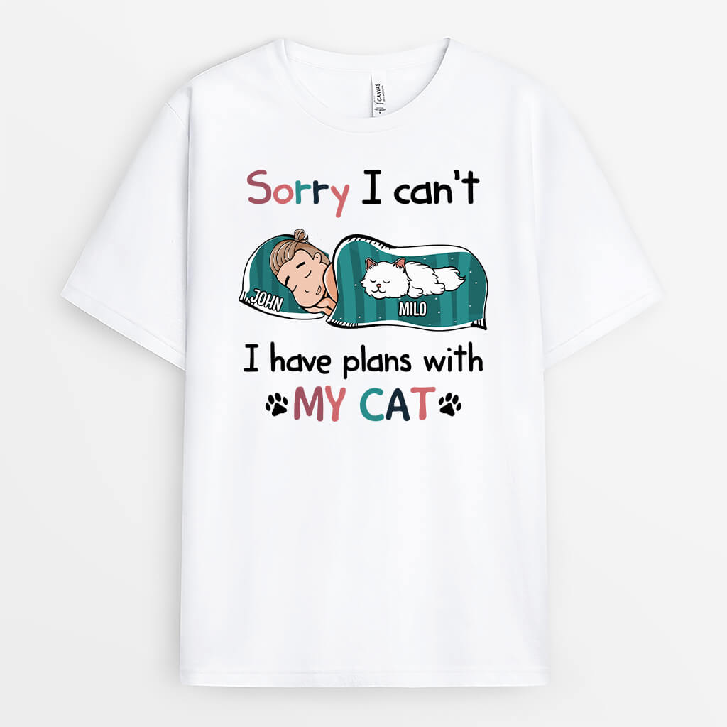 Sorry I Have Plans With My Cat T-Shirt - Custom Gifts for The Pet Lovers