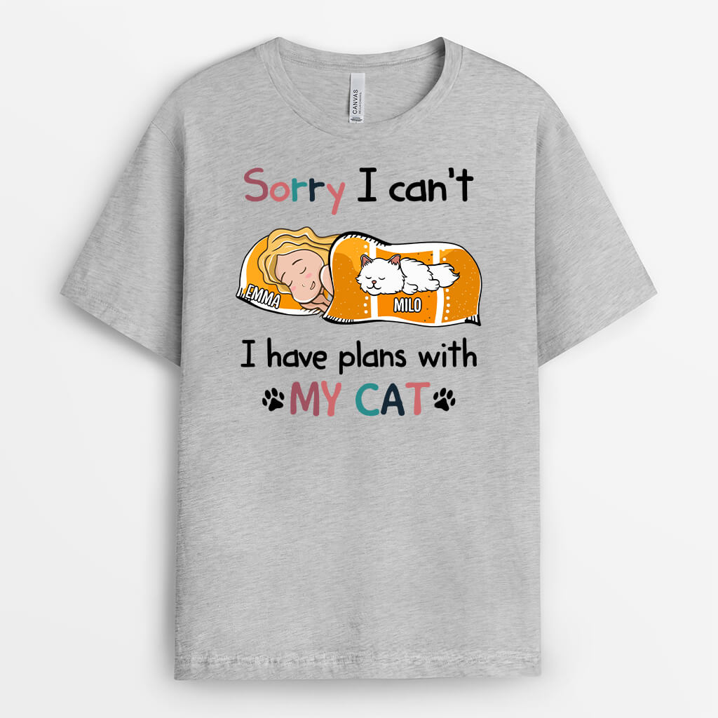 Sorry I Have Plans With My Cat T-Shirt - Custom Gifts for The Pet Lovers