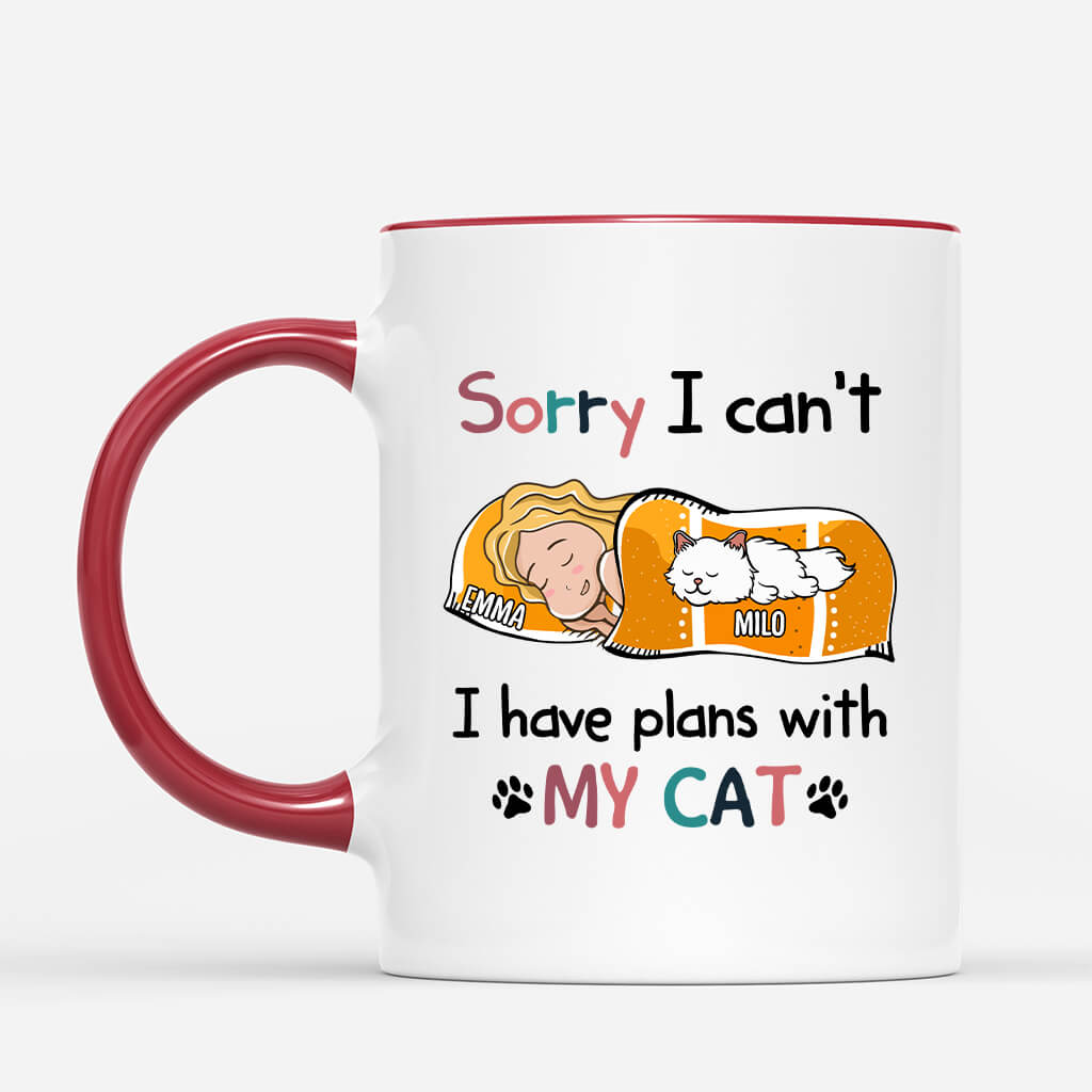 Sorry I Have Plans With My Cat - Cat Mugs Personalized
