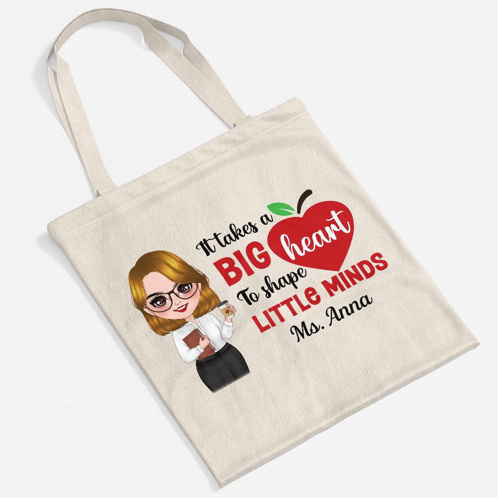 Personalized Take A Big Heart To Shape Little Minds Tote Bag