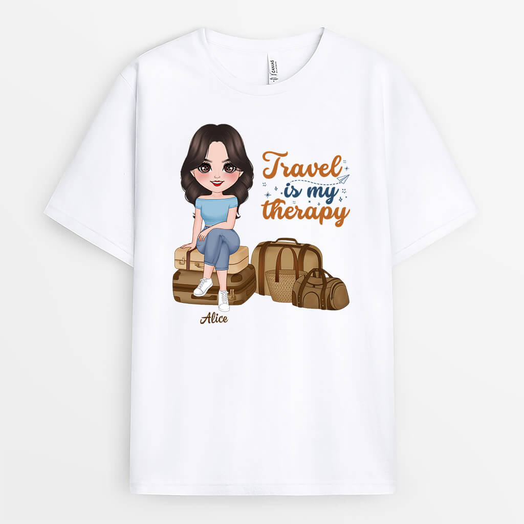 Personalized Travel Is My Best Therapy T-Shirt