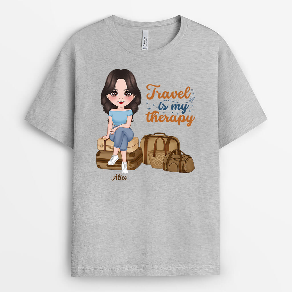 Personalized Travel Is My Best Therapy T-Shirt