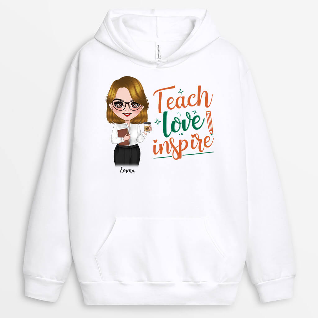 Personalized Teach Love Inspire Hoodie