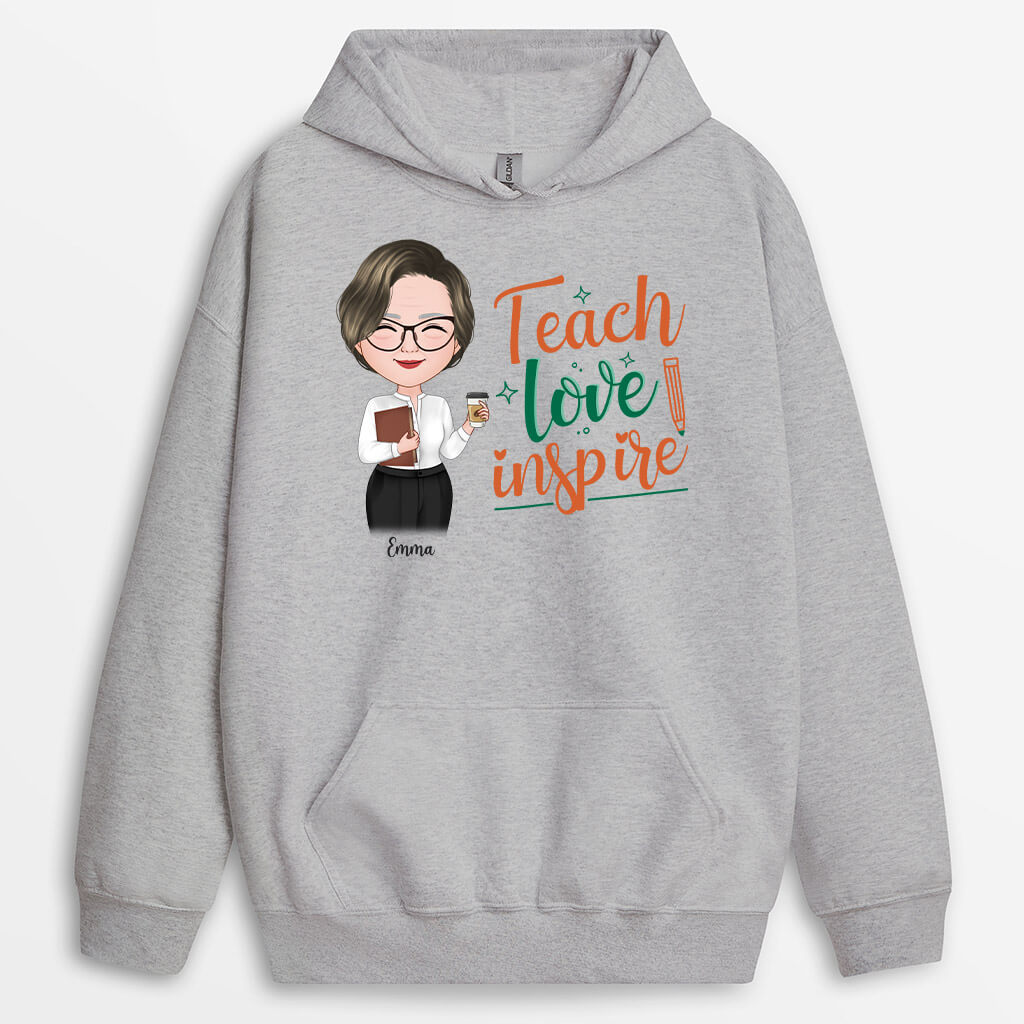 Personalized Teach Love Inspire Hoodie