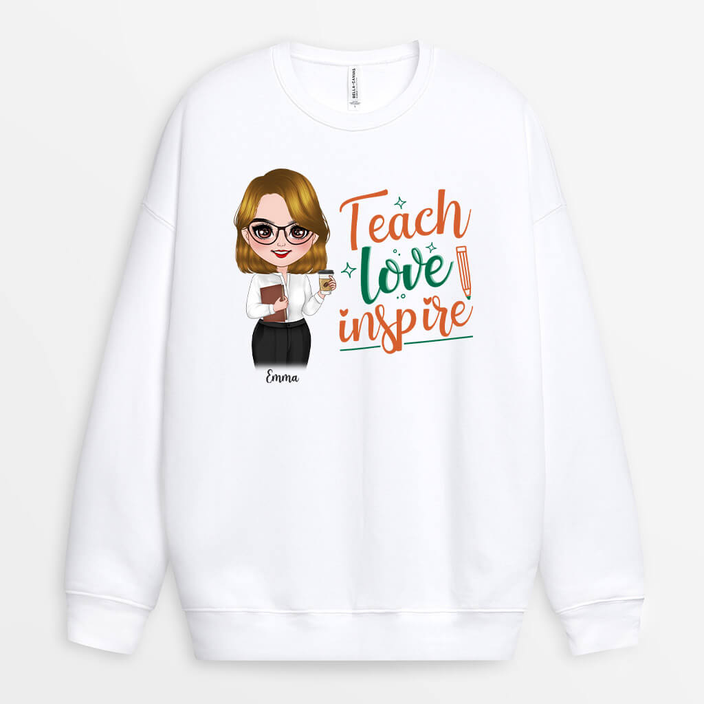 Personalized Teach Love Inspire Sweatshirt