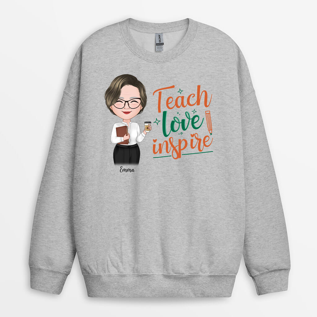 Personalized Teach Love Inspire Sweatshirt