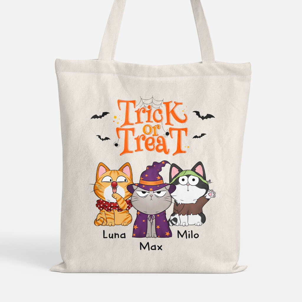 Trick Or Treat - Personalized Tote Bag - Halloween Bag