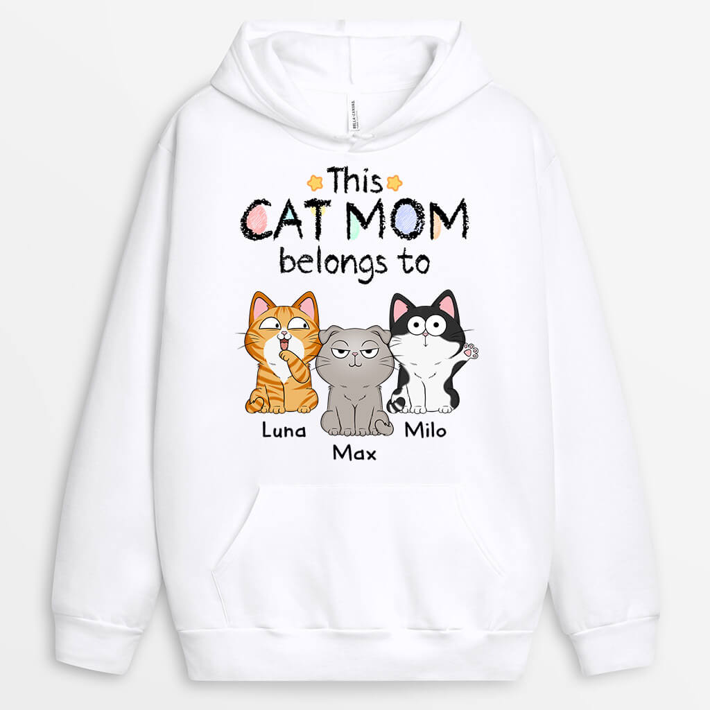 Personalized This Cute Cat Mom/Dad Belongs To Hoodie