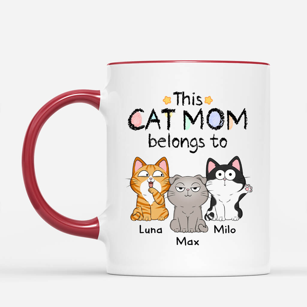 Personalized This Cute Cat Mom/Dad Belongs To Mug