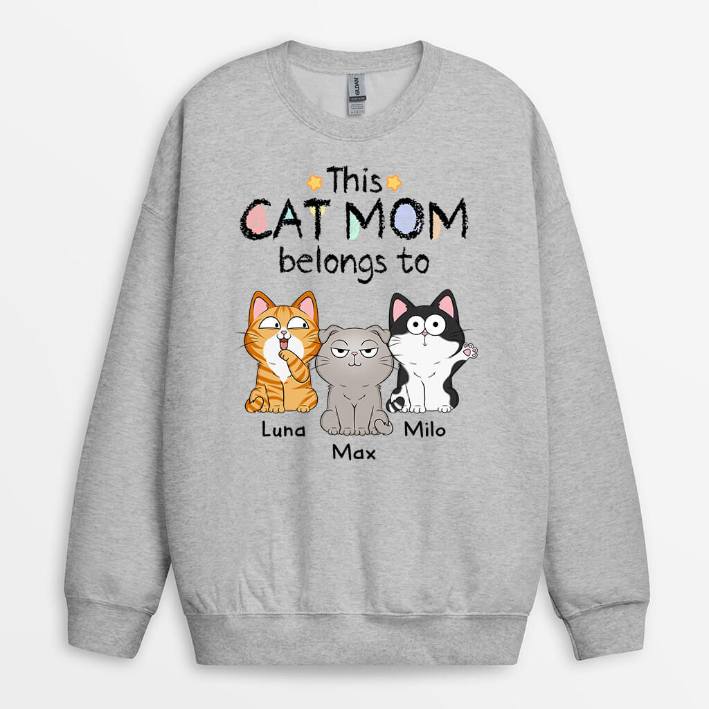Personalized This Cute Cat Mom/Dad Belongs To Sweatshirt