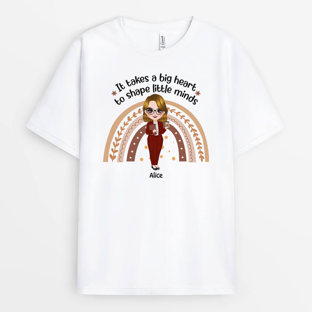 Personalized Big Heart Shapes Little Minds T-Shirt