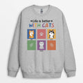 Personalized Life Is Much Better With Cats Sweatshirt