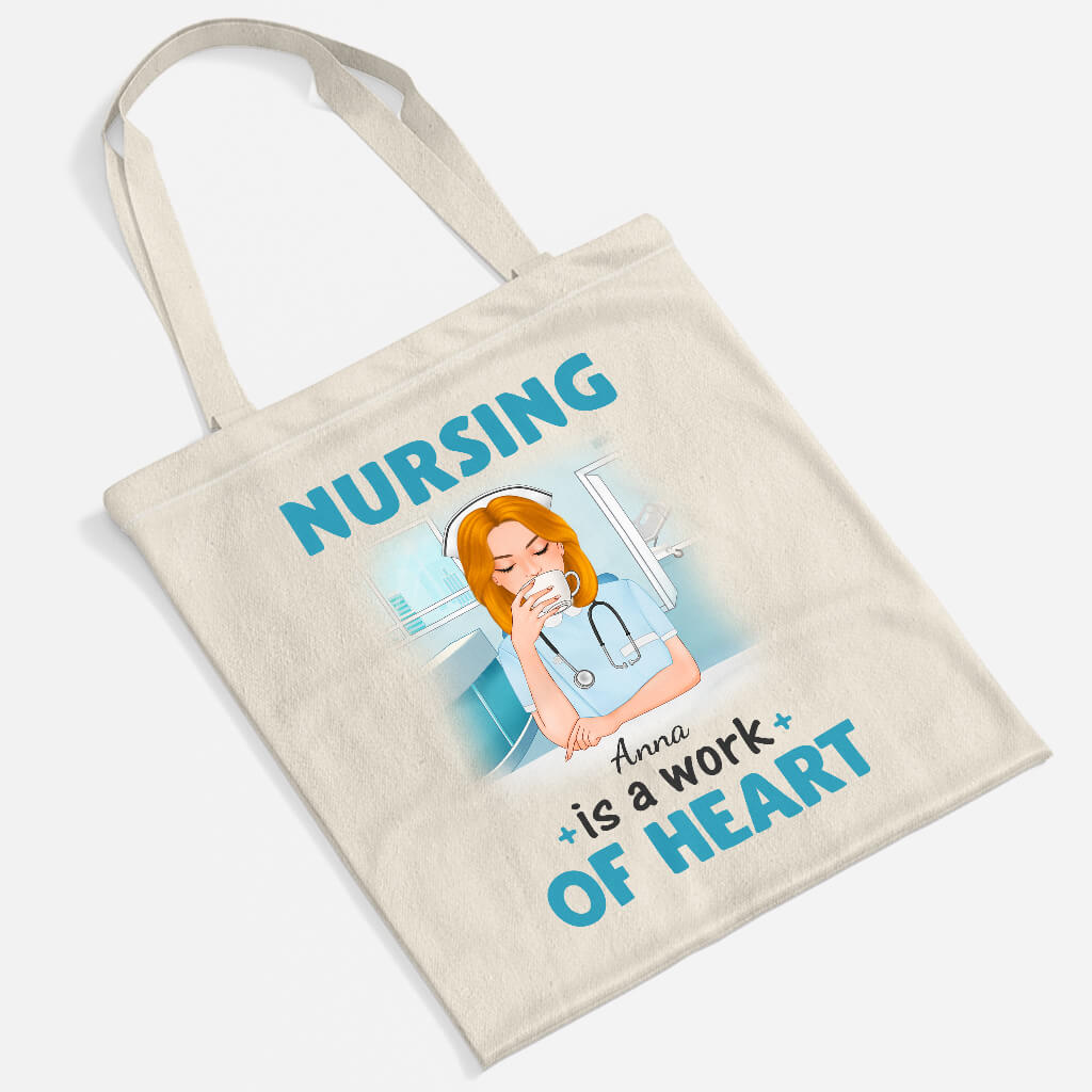Personalized Nursing Is A Work Of Kind Heart Tote Bag