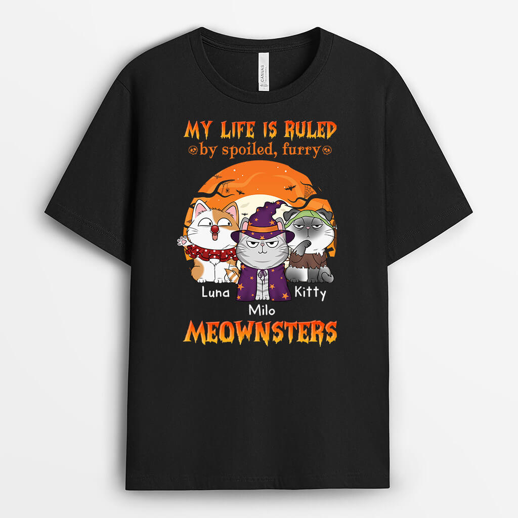 Life Ruled By Spoiled Meownster - Personalized Shirts With Cats On Them