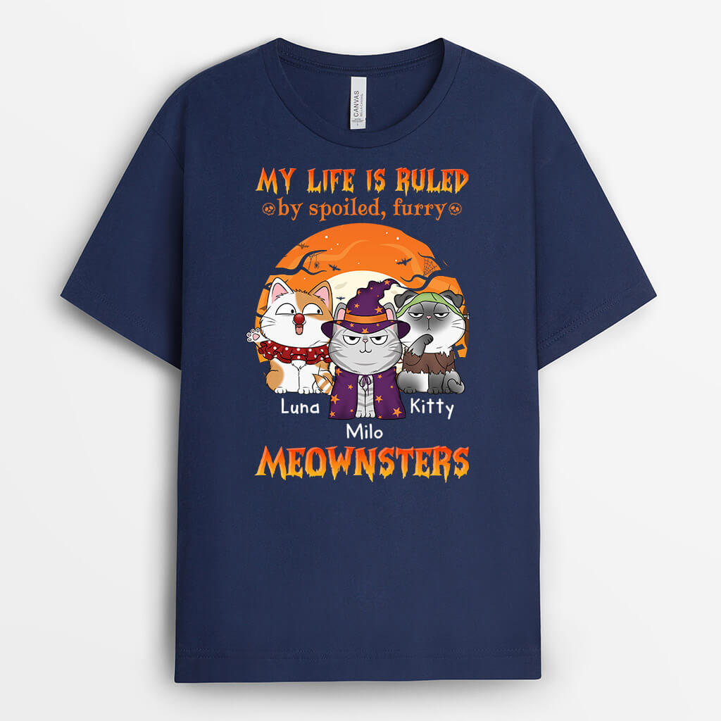 Life Ruled By Spoiled Meownster - Personalized Shirts With Cats On Them
