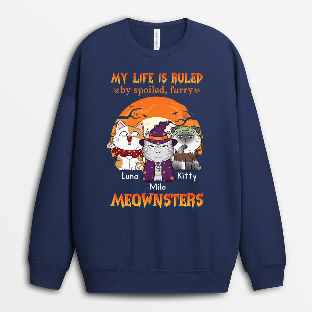 Personalized My Life Is Ruled By Spoiled Furry Meownster Sweatshirt