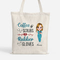 Personalized Coffee Scrubs And Rubber Gloves Tote Bag