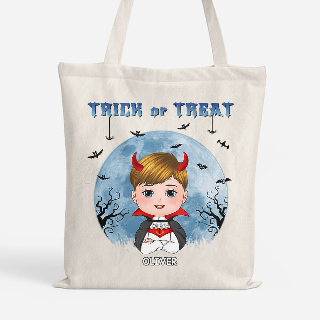 Personalized Trick Or Treat Tote Bag
