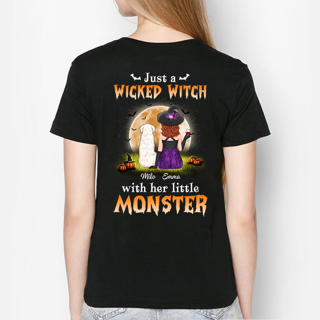 Just A Wicked Witch Halloween Sweatshirt - Personalized Dog Mom Gifts
