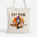 Personalized Cute Cat Mom With Broom Tote Bag
