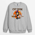 Personalized Cute Cat Mom With Broom Sweatshirt